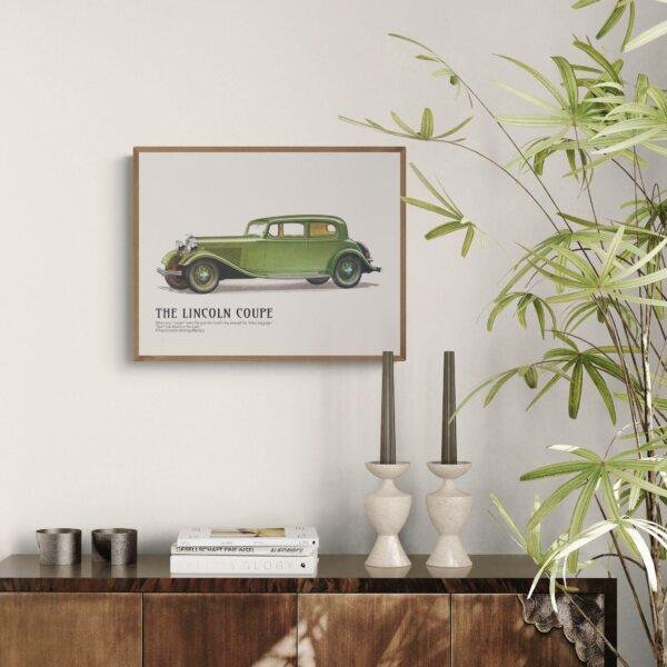 1933 Lincoln Coupe Poster - Classic American Car Decor