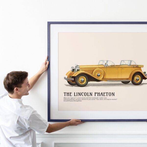 1933 Lincoln Phaeton Poster - Classic American Car Decor