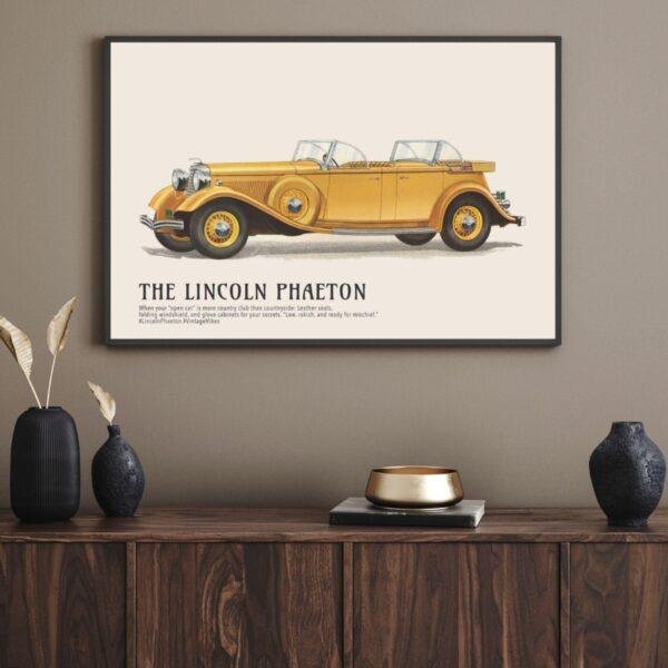 1933 Lincoln Phaeton Poster - Classic American Car Decor