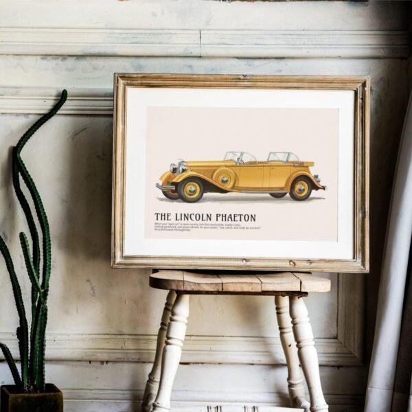 1933 Lincoln Phaeton Poster - Classic American Car Decor