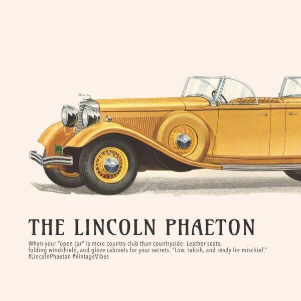 1933 Lincoln Phaeton Poster - Classic American Car Decor
