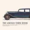 1933 Lincoln Town Sedan Poster - Classic American Car Decor