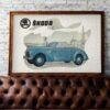 Skoda 1101 Art Print, Skoda Oldtimer, Classic Cars, Rare Classic Car, Wall Decor, Poster, Gift for Collectors