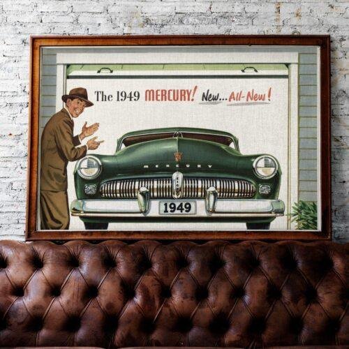 1949 Mercury Eight - 1950s American Car, Car Enthusiast Gift, Classic Cars, Ford Branding