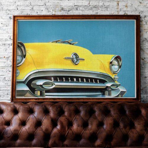 1955 Oldsmobile Automobile Wall Art – Classic American Poster, Muscle Gift for Car Guys, Collectors