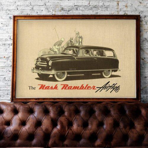 Nash Rambler Classic Car Poster, Vintage American Motors Wall Art, Retro Auto Print, Classic Cars Decor