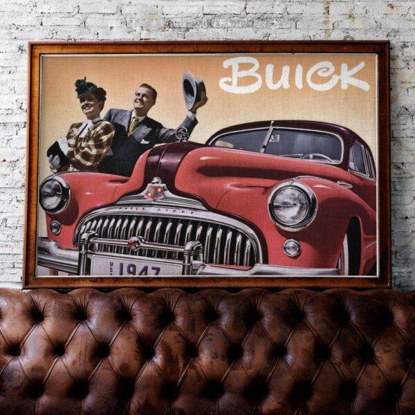 Vintage Car Poster - Buick 1947 Lineup Wall Art, Classic Automobile Print for Car Enthusiasts & Vintage Decor Gift