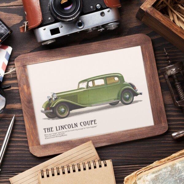 1933 Lincoln Coupe Poster - Classic American Car Decor
