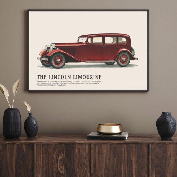 1933 Lincoln Limousine Poster - Classic American Car Decor
