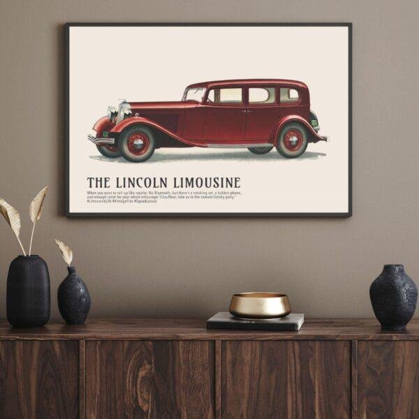 1933 Lincoln Limousine Poster - Classic American Car Decor
