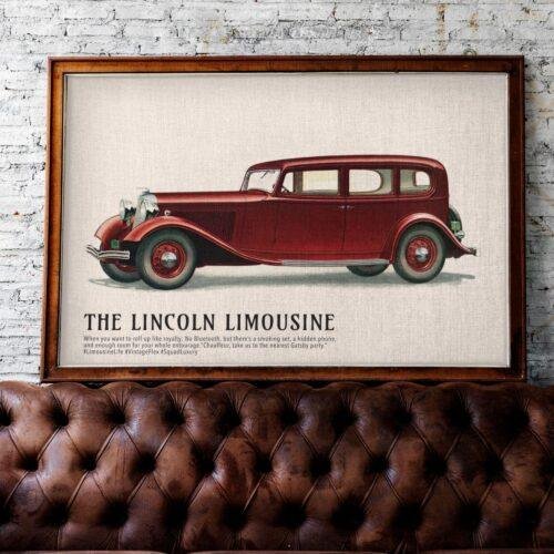 1933 Lincoln Limousine Poster - Classic American Car Decor