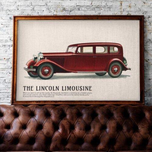 1933 Lincoln Limousine Poster - Classic American Car Decor