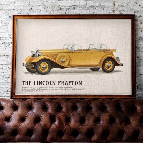 1933 Lincoln Phaeton Poster - Classic American Car Decor