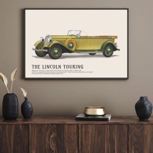 1933 Lincoln Touring Car Poster - Classic American Car Decor