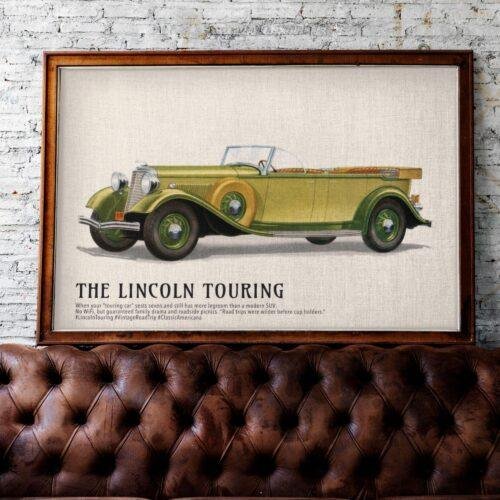 1933 Lincoln Touring Car Poster - Classic American Car Decor