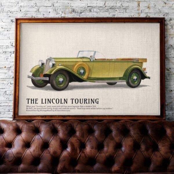 1933 Lincoln Touring Car Poster - Classic American Car Decor