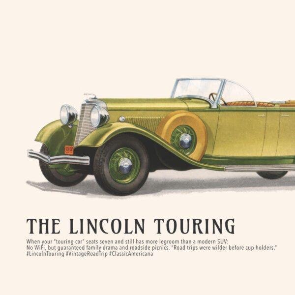 1933 Lincoln Touring Car Poster - Classic American Car Decor