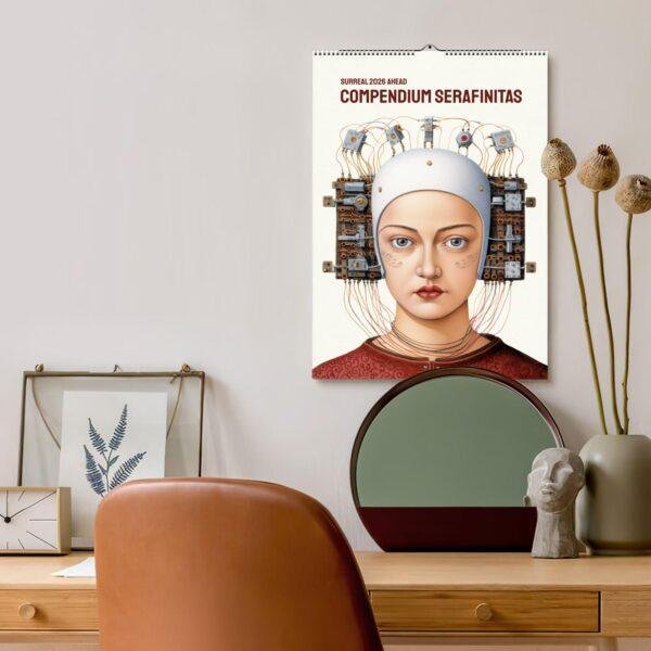 Surrealist Wall Calendar - Dali-Inspired Monthly Planner, Semi-glossy silk paper