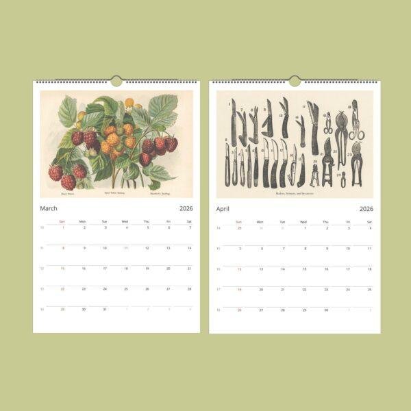 Victorian Garden Wall Calendar - Antique Fruit & Vegetable Art