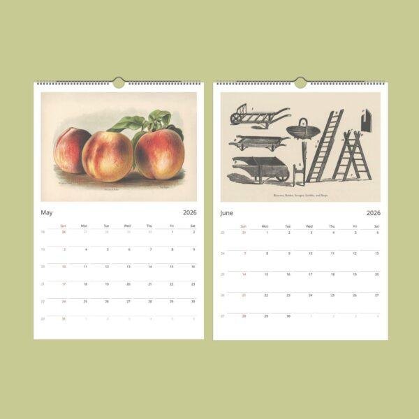 Victorian Garden Wall Calendar - Antique Fruit & Vegetable Art