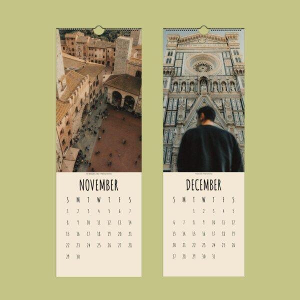 Italy Wall Calendar Slimline – La Dolce Vita, Tuscany, Amalfi Coast, Vineyard Art Print