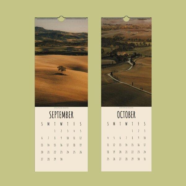 Italy Wall Calendar Slimline – La Dolce Vita, Tuscany, Amalfi Coast, Vineyard Art Print