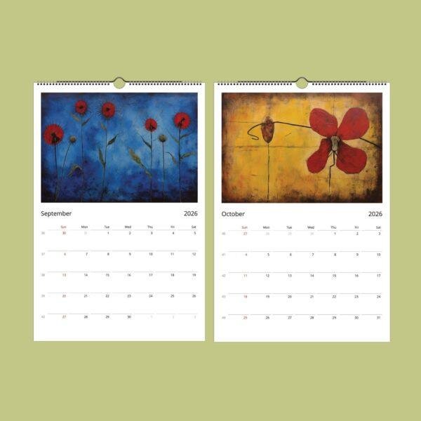 Rufino Tamayo Wall Calendar – Abstract Art by Mexican Artist, Modern Wall Calendar, Flower Artwork