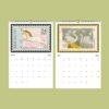 Vintage Postage Stamp Wall Calendar: Artistic Home Decor