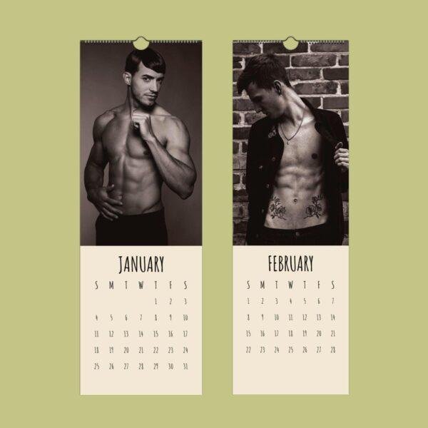 Gay Couple Gift – Wall Calendar, Same Sex Marriage Gift, Masculine Wall Art, Gay Wedding, First Anniversary