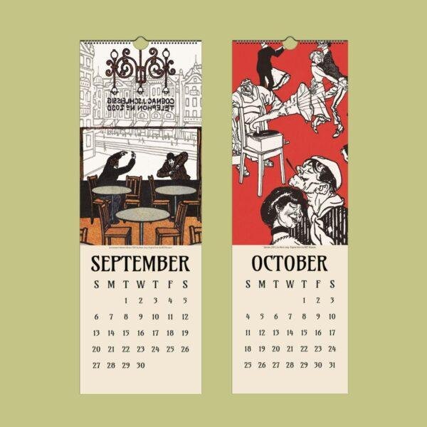 Moriz Jung Wall Calendar – Vintage Print, Woodblock Print, Vienna Secession, Art Nouveau Poster, Modernist Wall Art