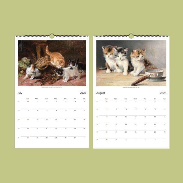 Whimsical Cat Art Calendar - Renaissance & Victorian Style, Monthly Planner