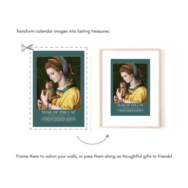 Whimsical Cat Art Calendar - Renaissance & Victorian Style, Monthly Planner