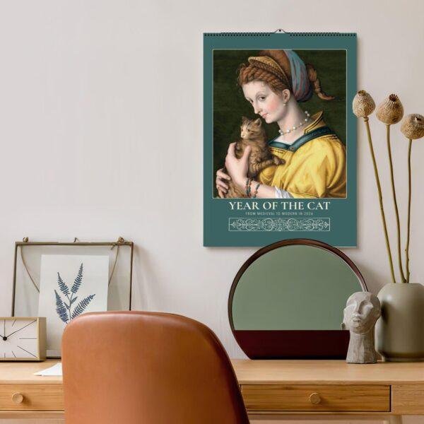 Whimsical Cat Art Calendar - Renaissance & Victorian Style, Monthly Planner
