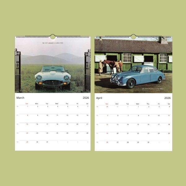 Jaguar Classic Sports Car Wall Calendar - Vintage Models, Semi-Glossy Paper