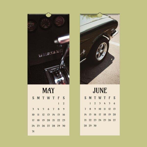 Classic Muscle Car Wall Calendar – Monthly Calendar for Car Enthusiasts, American Muscle, Classic Cars, GT, Collectors Gift