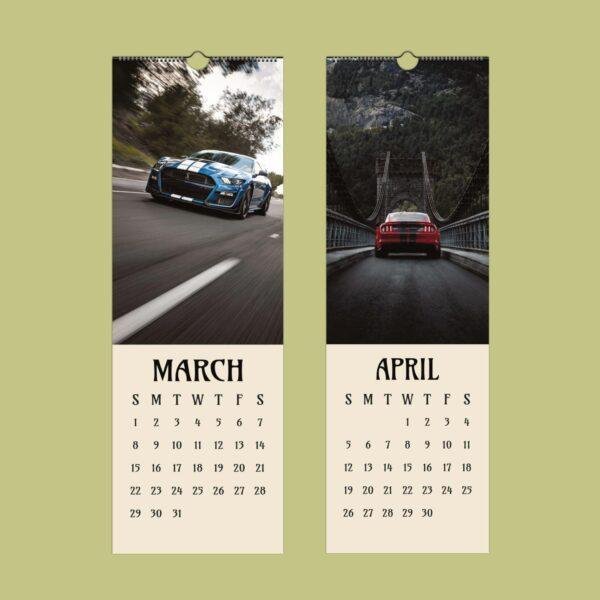 Classic Muscle Car Wall Calendar – Monthly Calendar for Car Enthusiasts, American Muscle, Classic Cars, GT, Collectors Gift