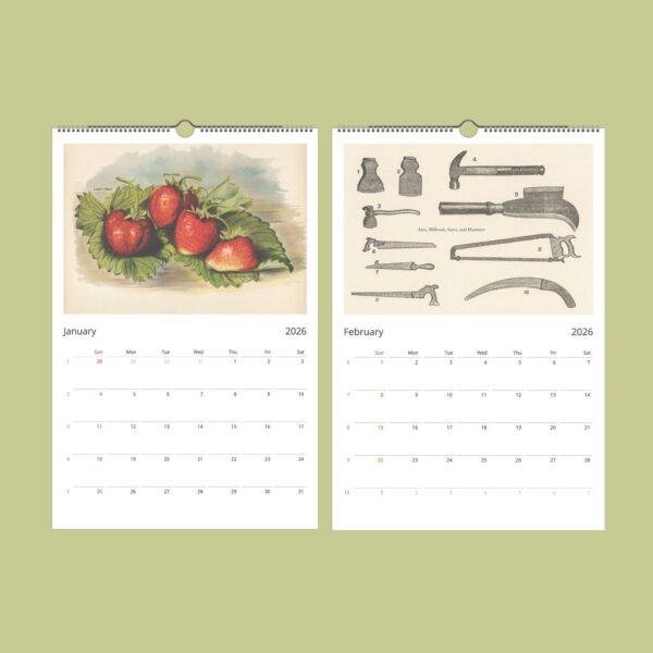 Victorian Garden Wall Calendar - Antique Fruit & Vegetable Art