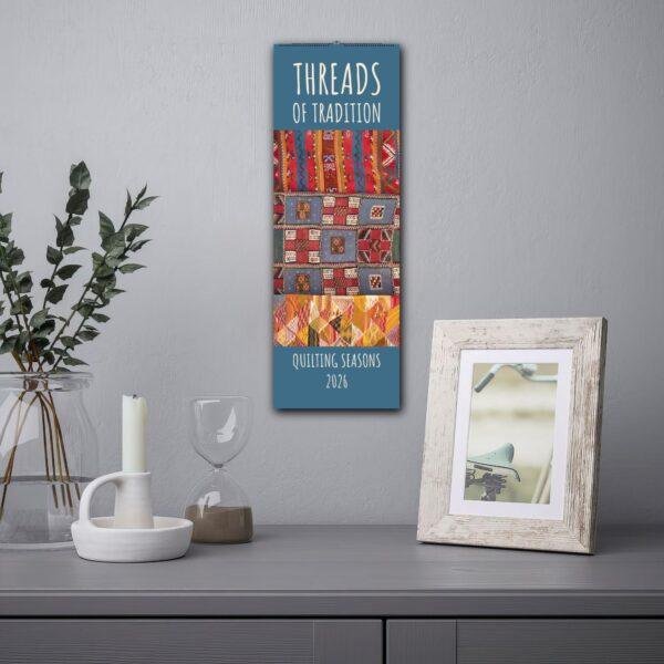 Amish Wall Calendar Slimline – Patchwork, Kantha, Mennonite, Textile Art Print