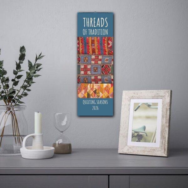 Amish Wall Calendar Slimline – Patchwork, Kantha, Mennonite, Textile Art Print
