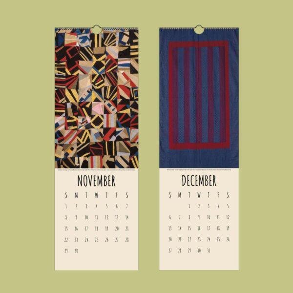Amish Wall Calendar Slimline – Patchwork, Kantha, Mennonite, Textile Art Print