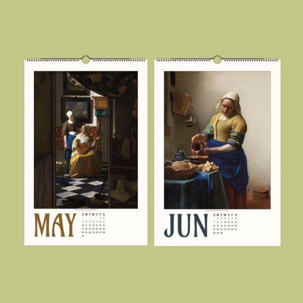 Johannes Vermeer Wall Calendar – Monthly Art Print, Dutch Golden Age, Genre Painting, Everyday Life