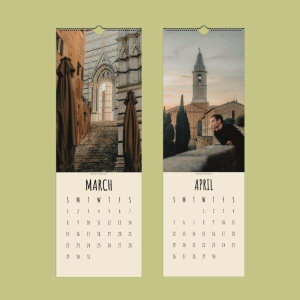Italy Wall Calendar Slimline – La Dolce Vita, Tuscany, Amalfi Coast, Vineyard Art Print