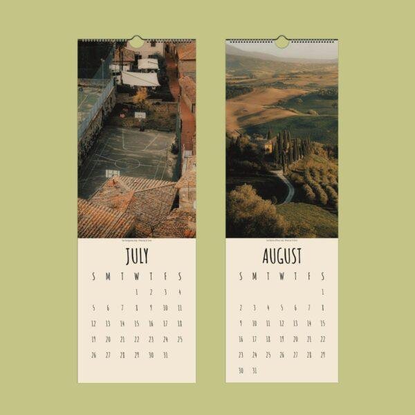Italy Wall Calendar Slimline – La Dolce Vita, Tuscany, Amalfi Coast, Vineyard Art Print