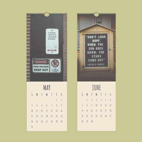 Graffiti Wall Calendar Slimline – Banksy Design, Spray Paint, Urban Street Prints