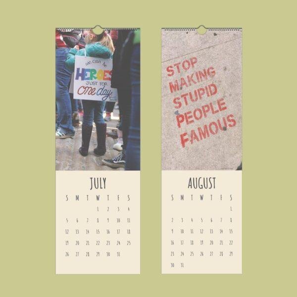 Graffiti Wall Calendar Slimline – Banksy Design, Spray Paint, Urban Street Prints