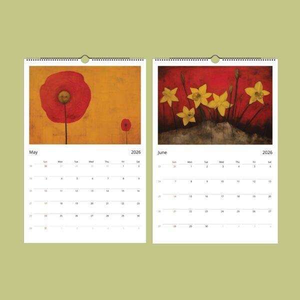 Rufino Tamayo Wall Calendar – Abstract Art by Mexican Artist, Modern Wall Calendar, Flower Artwork