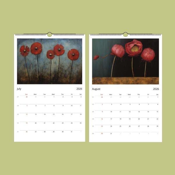 Rufino Tamayo Wall Calendar – Abstract Art by Mexican Artist, Modern Wall Calendar, Flower Artwork