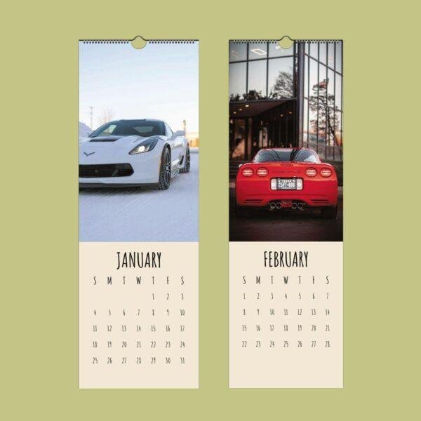 Corvette Calendar Slimeline – Wall Art, Stingray, Classic Muscle Car, Collector Decor