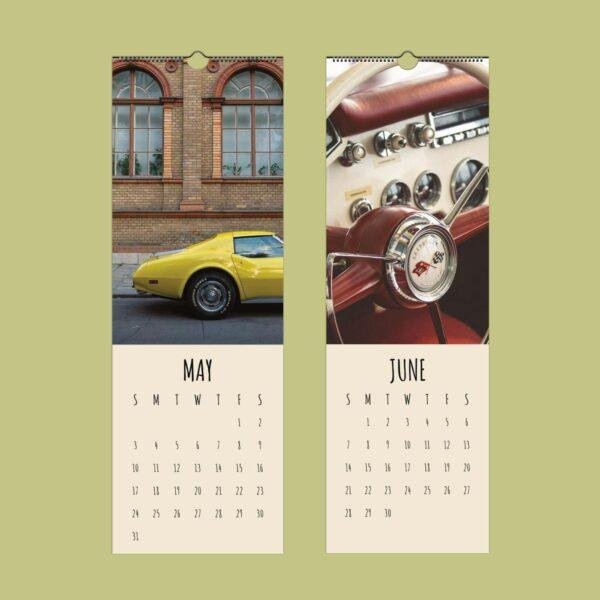 Corvette Calendar Slimeline – Wall Art, Stingray, Classic Muscle Car, Collector Decor