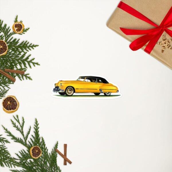 1948 Oldsmobile Sticker: Yellow Classic American Car Kiss-Cut Sticker